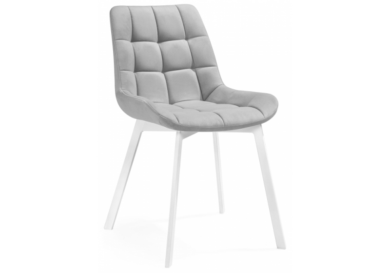 Стул на металлокаркасе Челси светло-серый / белый (50x60x80). 