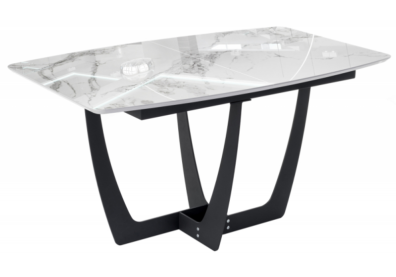 Стол деревянный Миссандея белый мрамор / графит (85x76). 