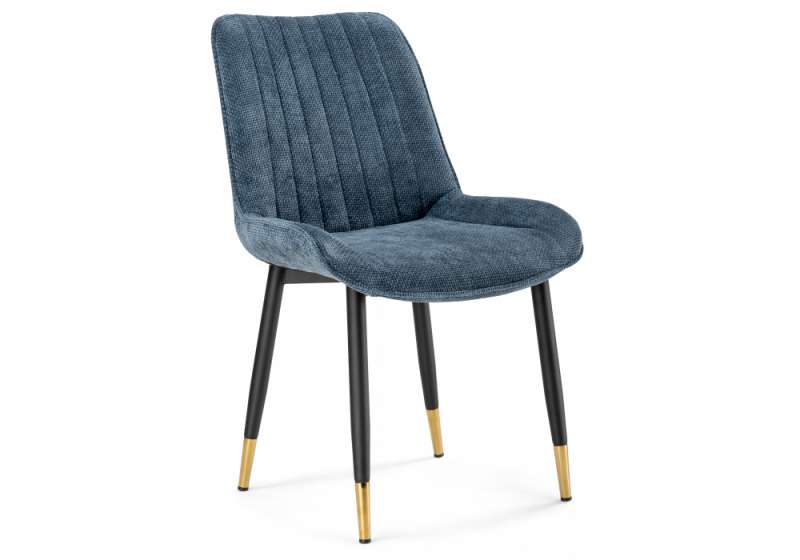 Стул на металлокаркасе Seda 1 blue / black / gold (52x49x86). 