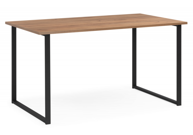 Стол деревянный Лиман 117 х 77 дуб крафт золотой / черный матовый (77x75). 