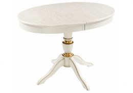 Стол деревянный Arno молочный с золотой патиной (75x76)