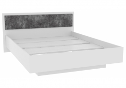 Кровать Лунара 160x200 белый / бетон темный